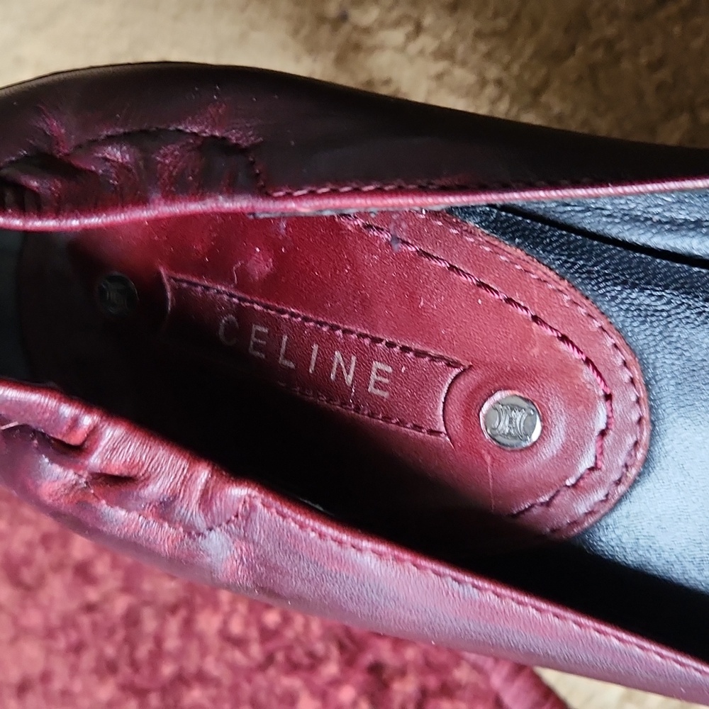 Celine Burgundy Women's Heels - Picture 5 of 10